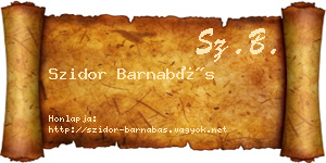 Szidor Barnabás névjegykártya