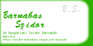 barnabas szidor business card